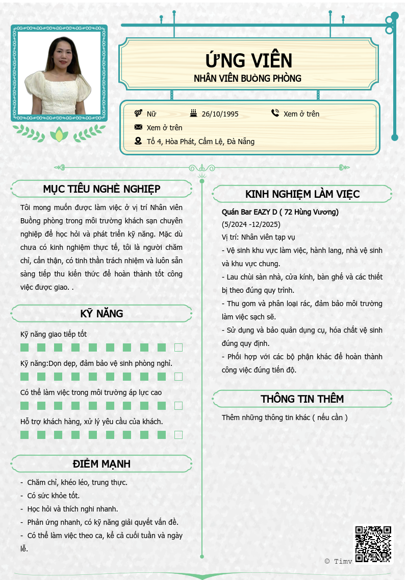 CV ứng viên