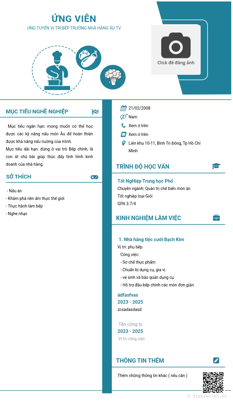 CV ứng viên