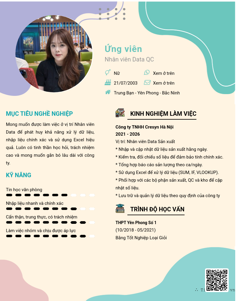 CV ứng viên