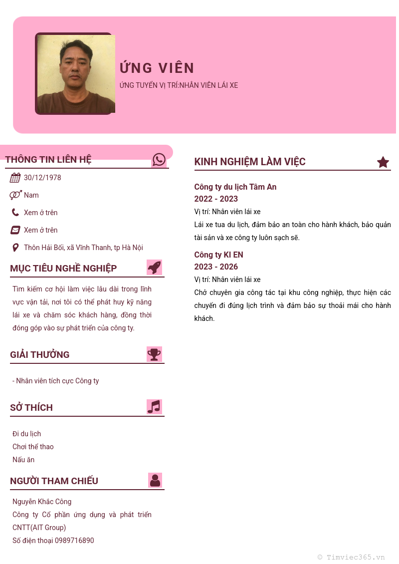CV ứng viên