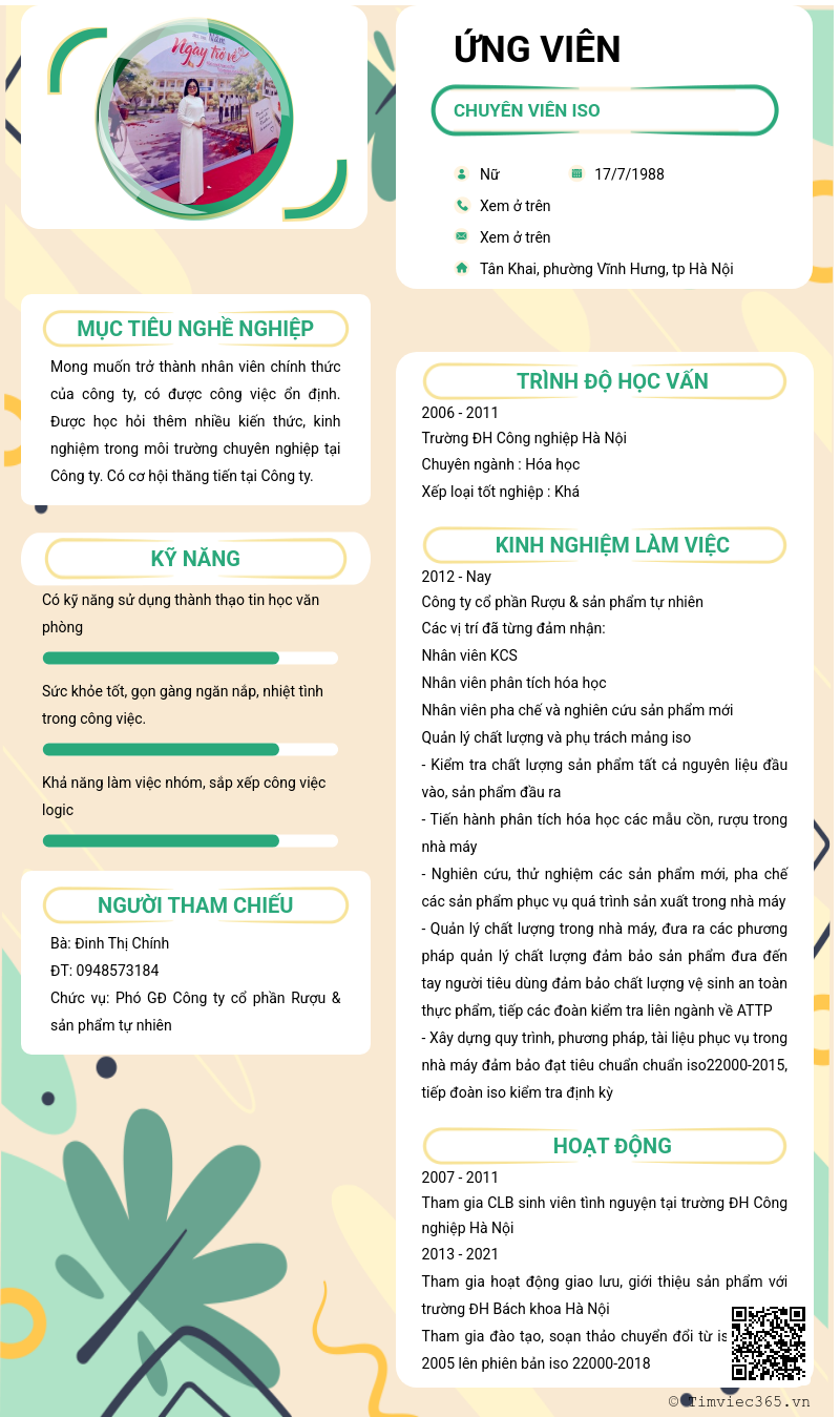 CV ứng viên