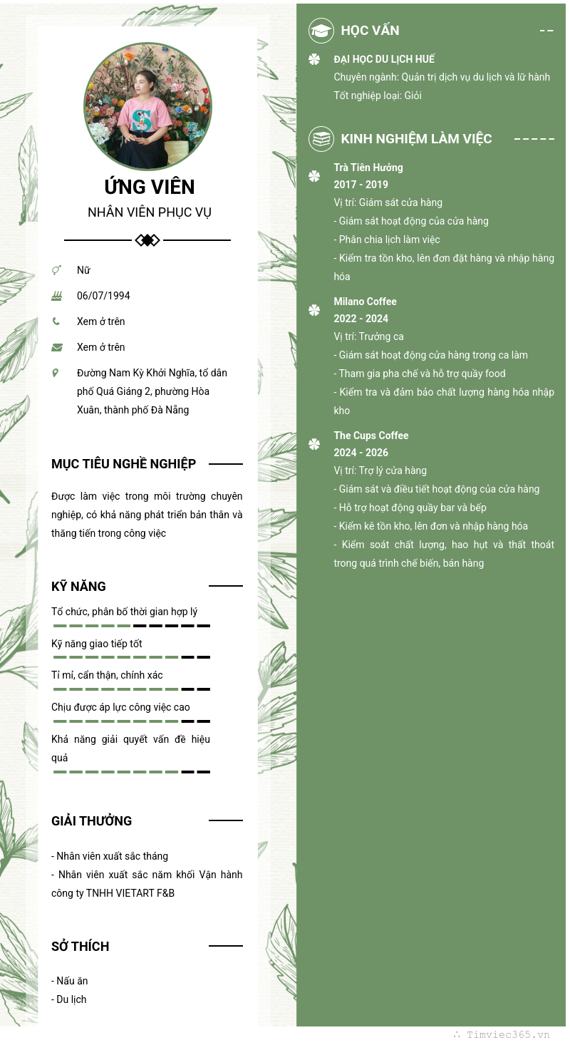 CV ứng viên