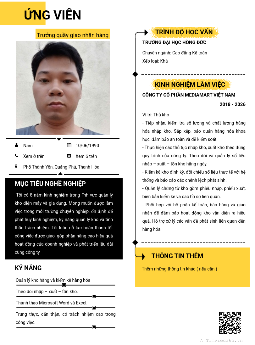 CV ứng viên