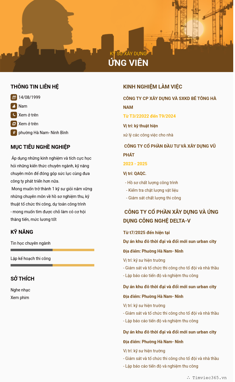 CV ứng viên