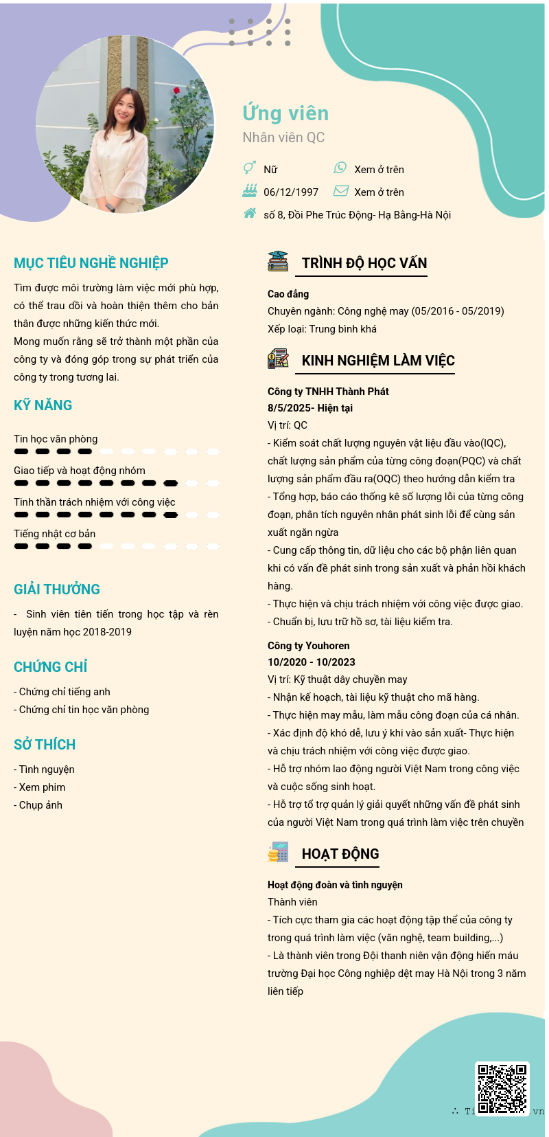 CV ứng viên