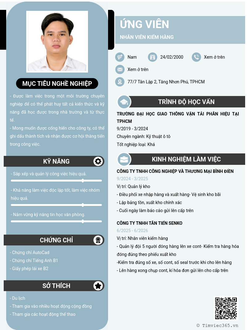 CV ứng viên