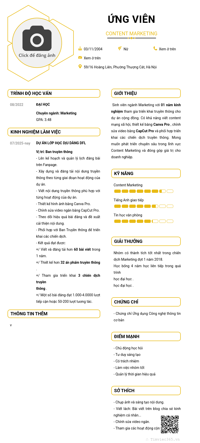 CV ứng viên