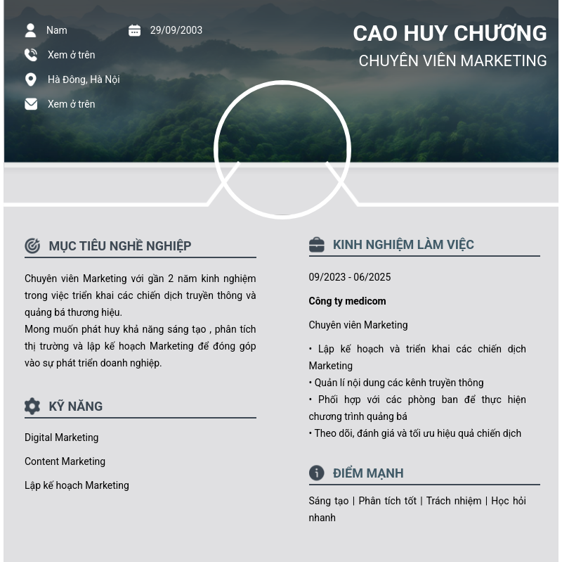 CV ứng viên
