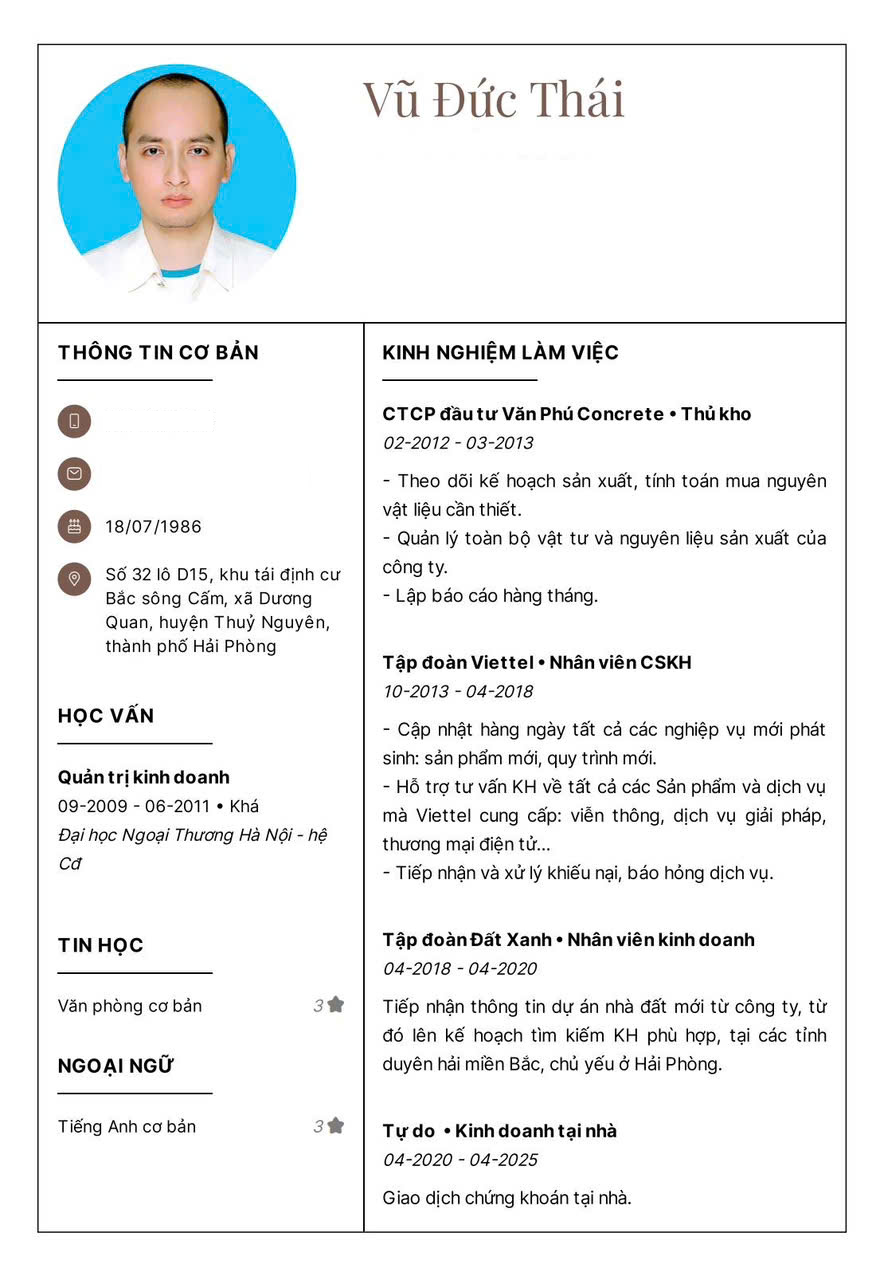 CV ứng viên