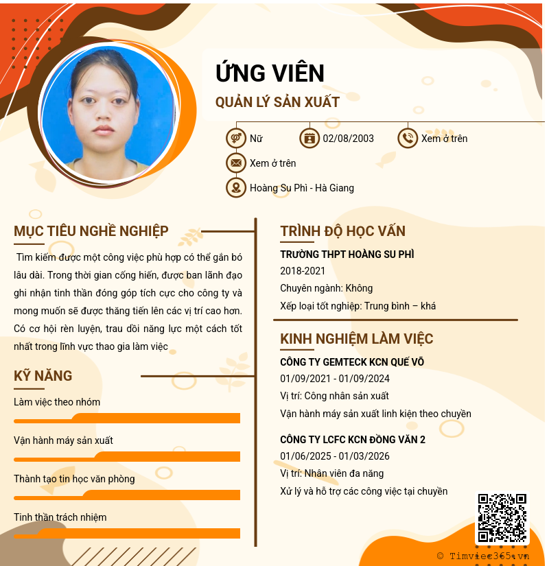 CV ứng viên