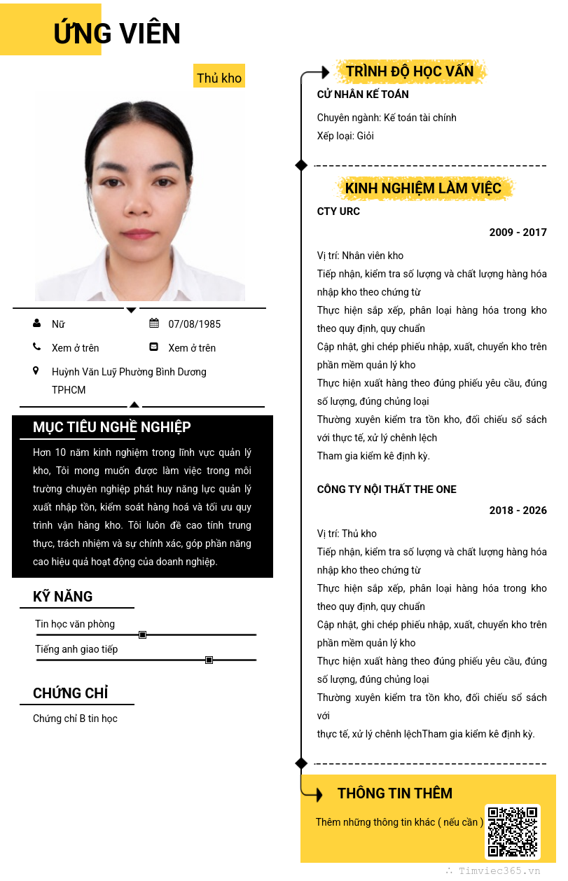 CV ứng viên