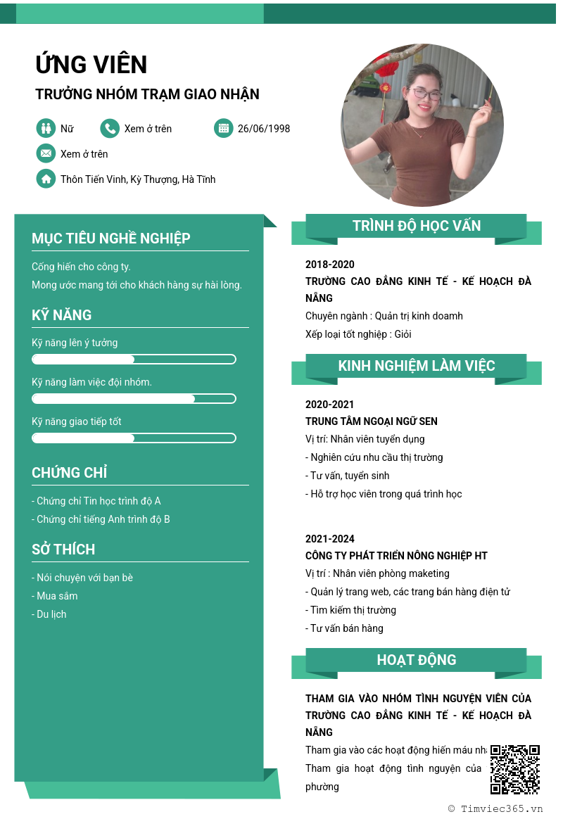 CV ứng viên