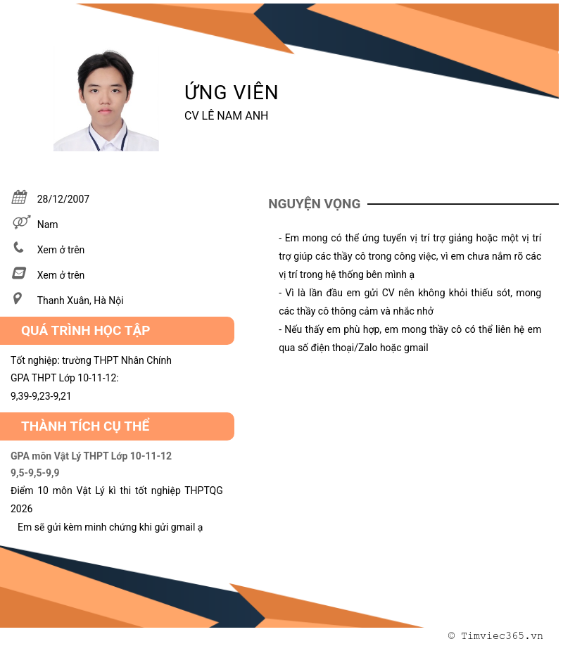 CV ứng viên