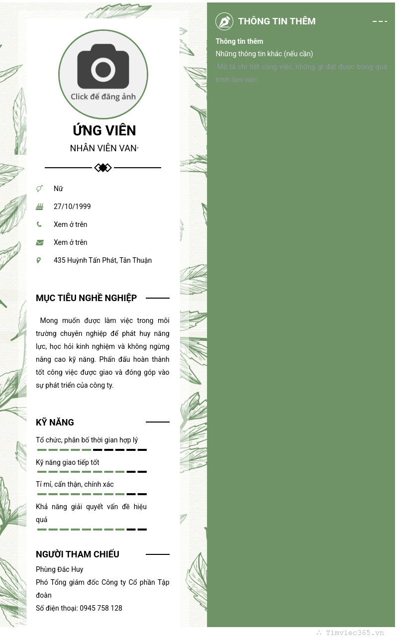 CV ứng viên