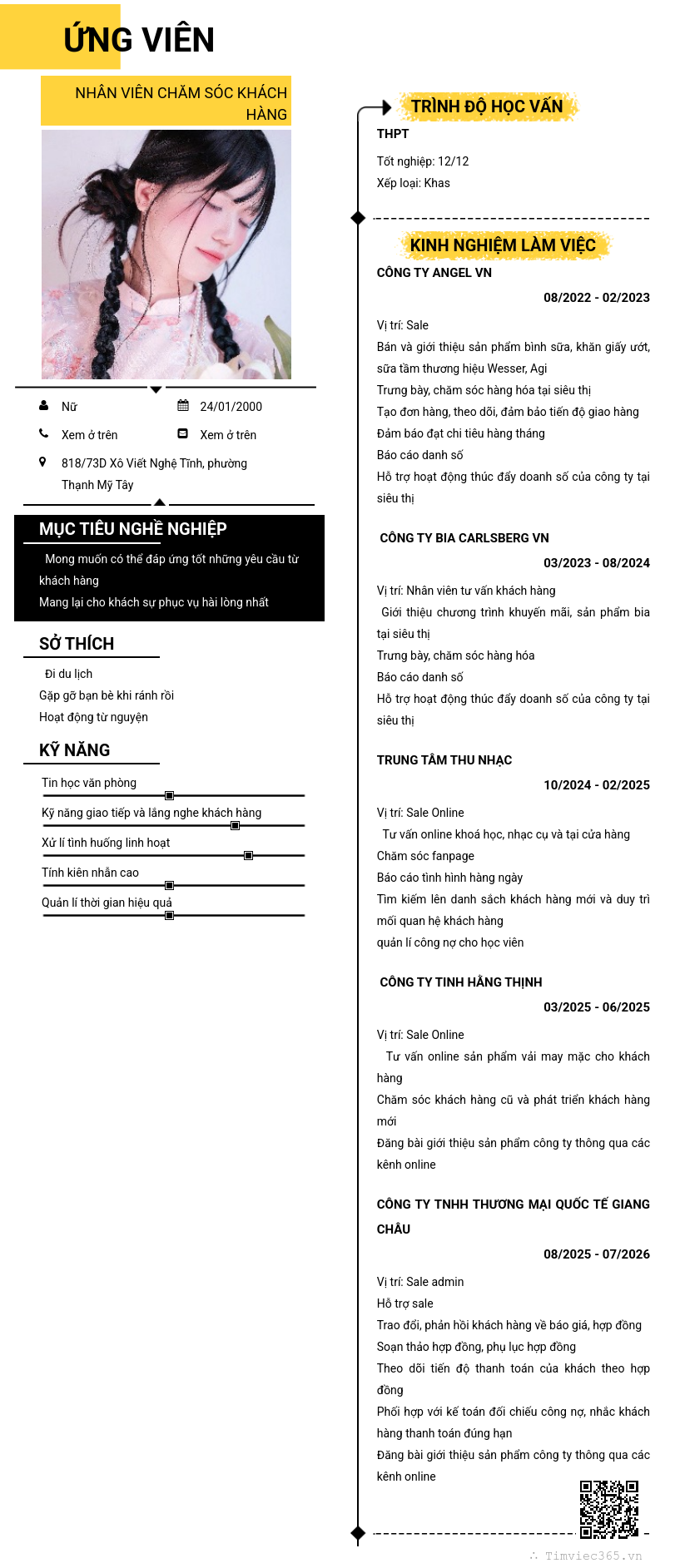 CV ứng viên