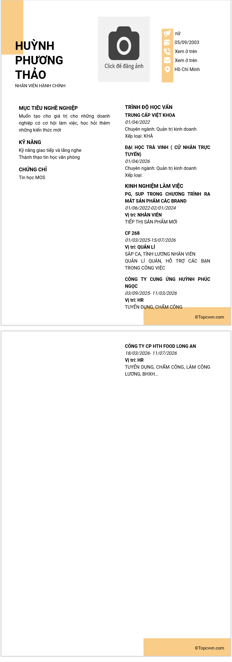 CV ứng viên