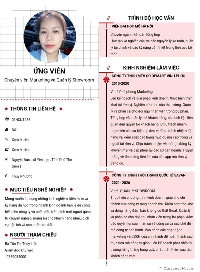 CV ứng viên