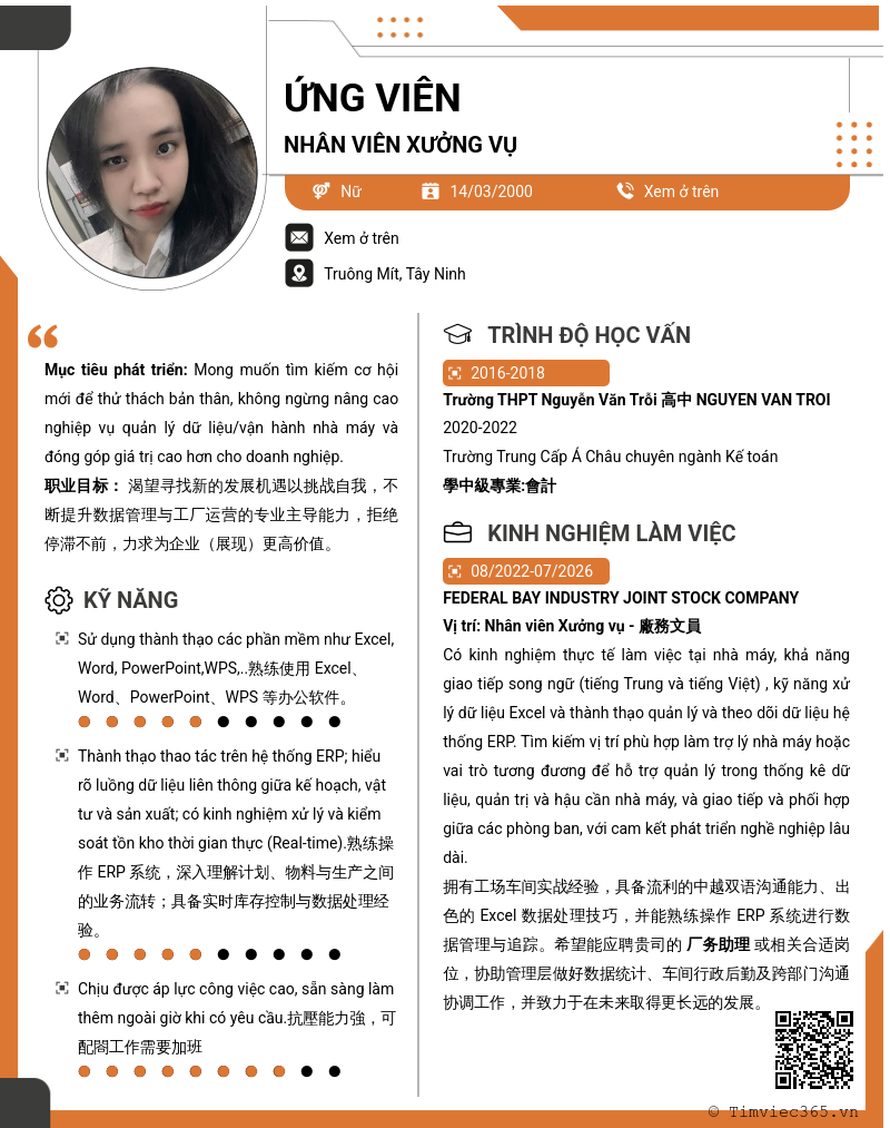CV ứng viên