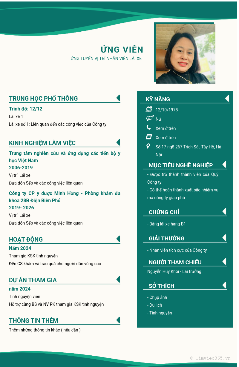 CV ứng viên