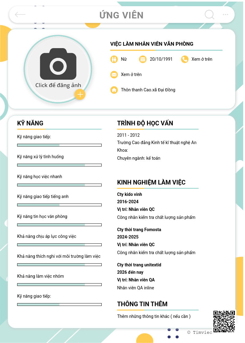 CV ứng viên
