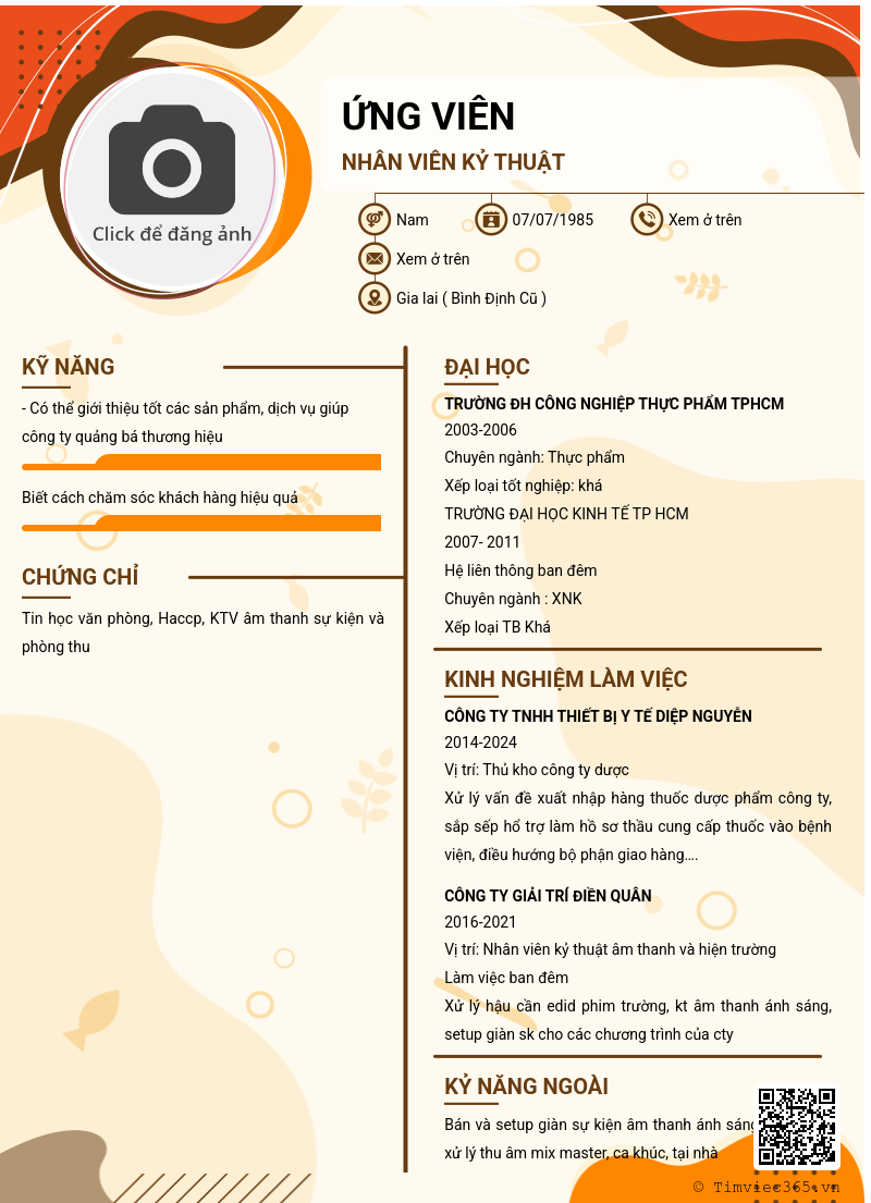 CV ứng viên