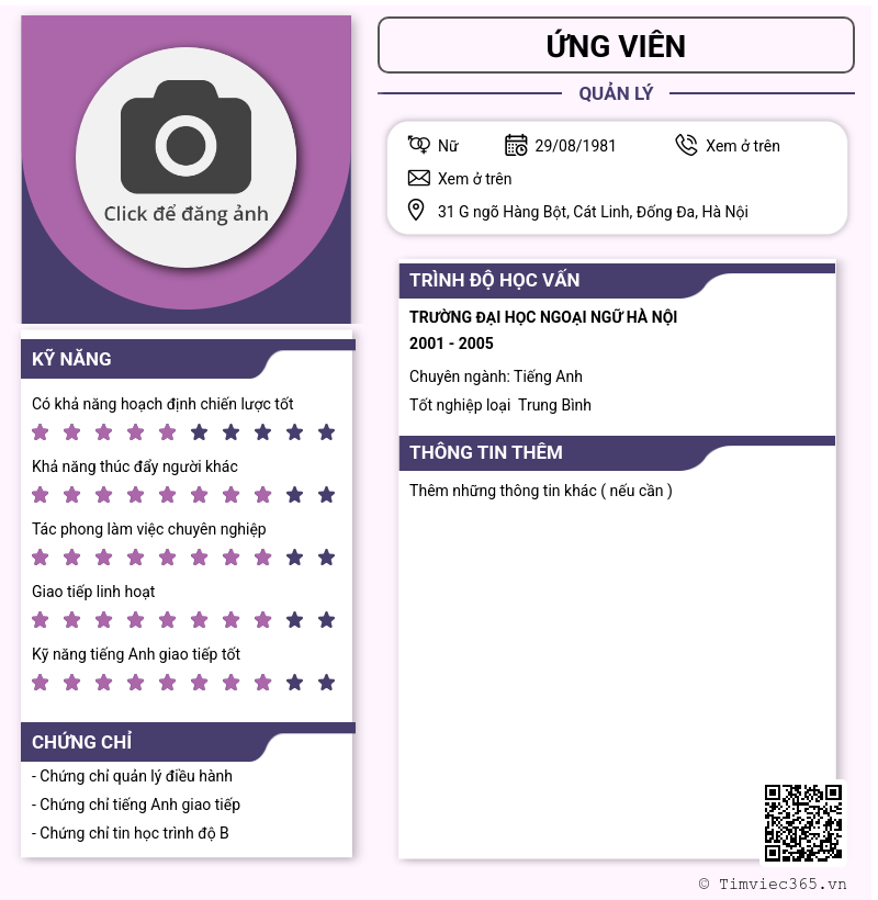 CV ứng viên