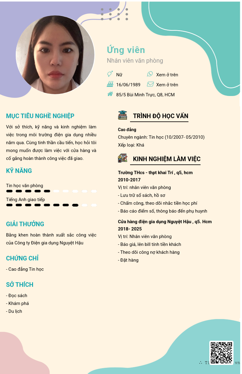 CV ứng viên
