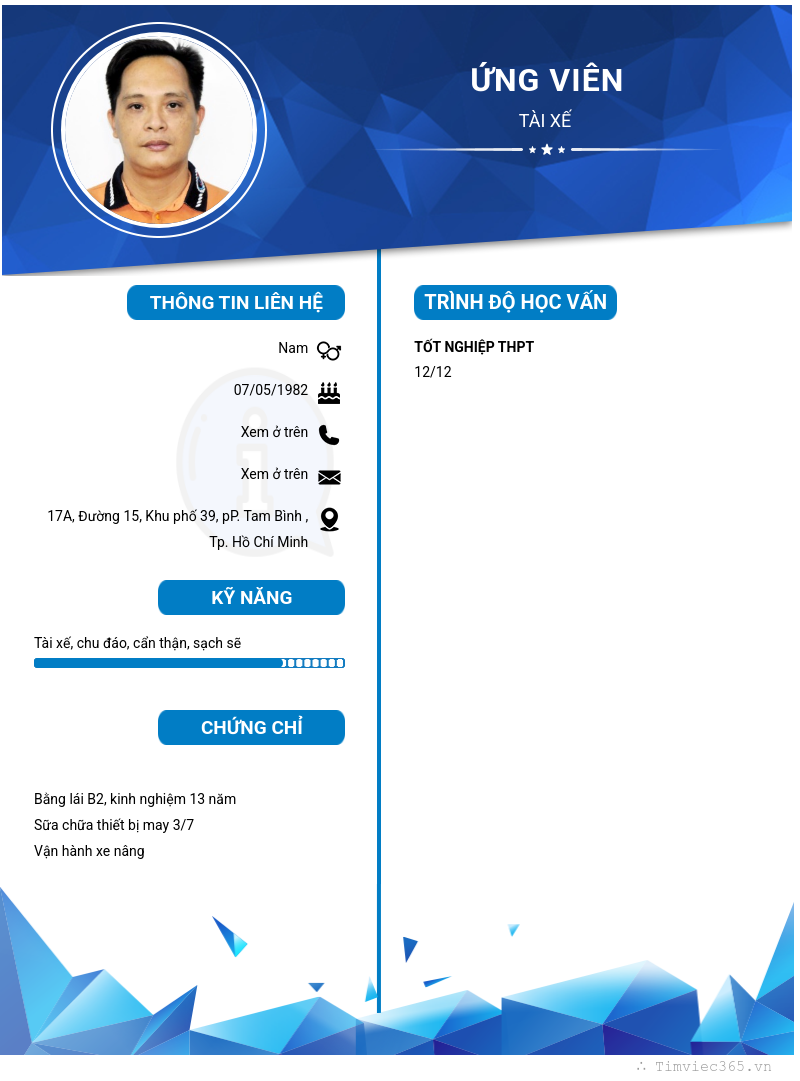 CV ứng viên