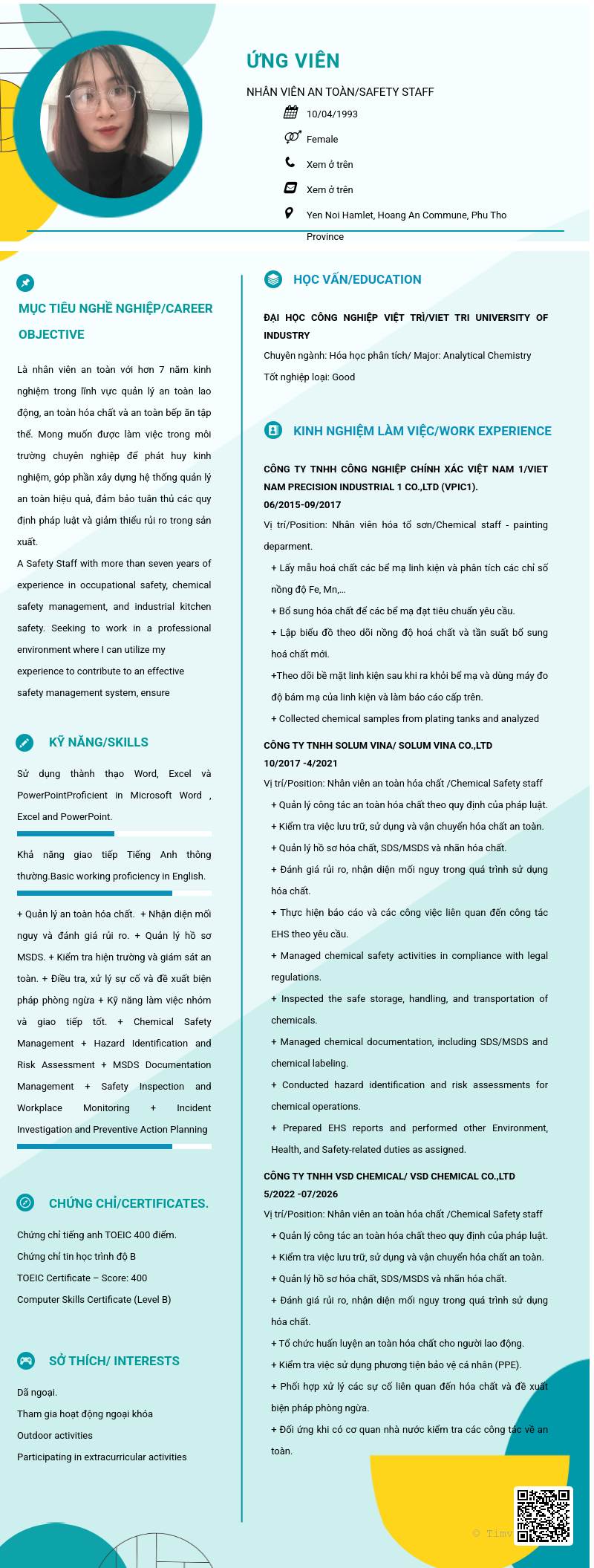 CV ứng viên