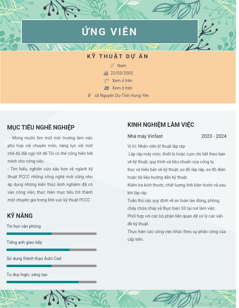 CV ứng viên
