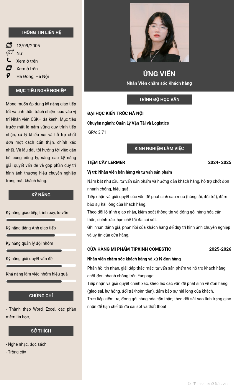 CV ứng viên