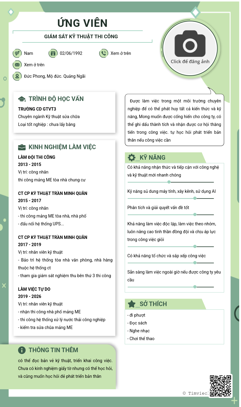 CV ứng viên