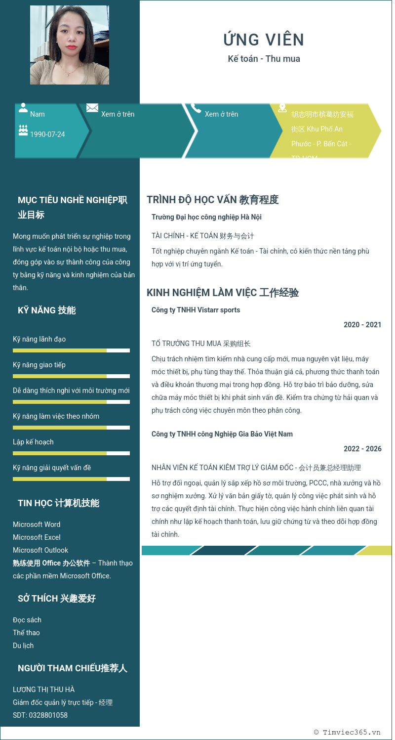 CV ứng viên