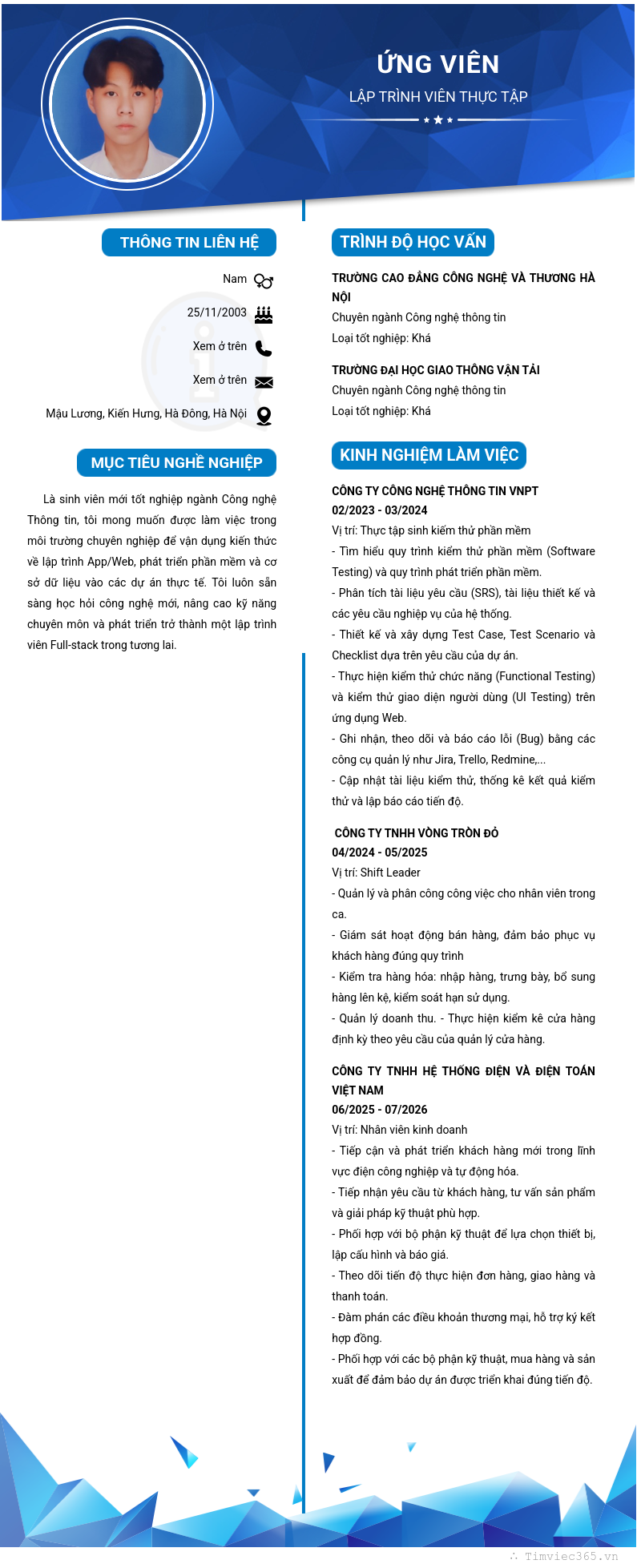 CV ứng viên