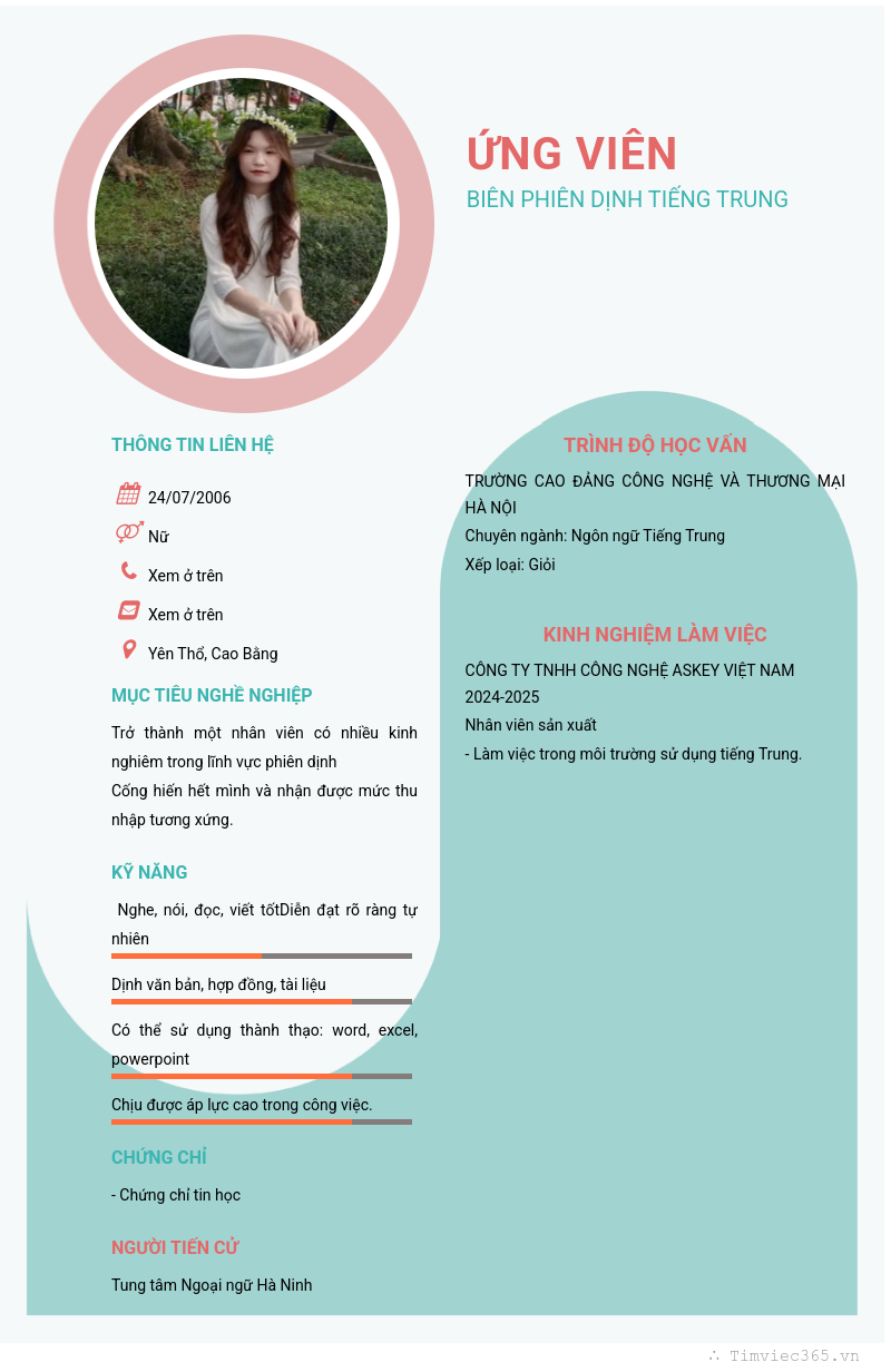 CV ứng viên