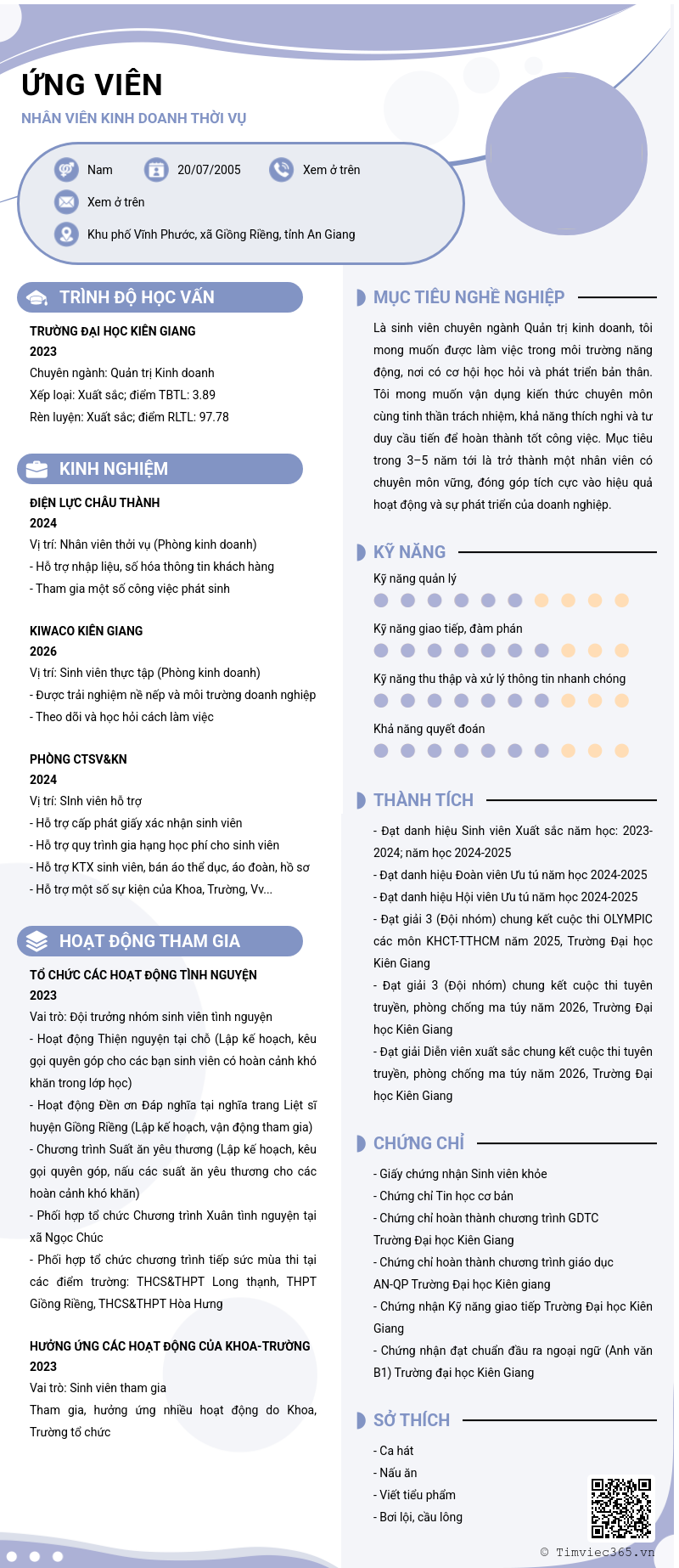 CV ứng viên