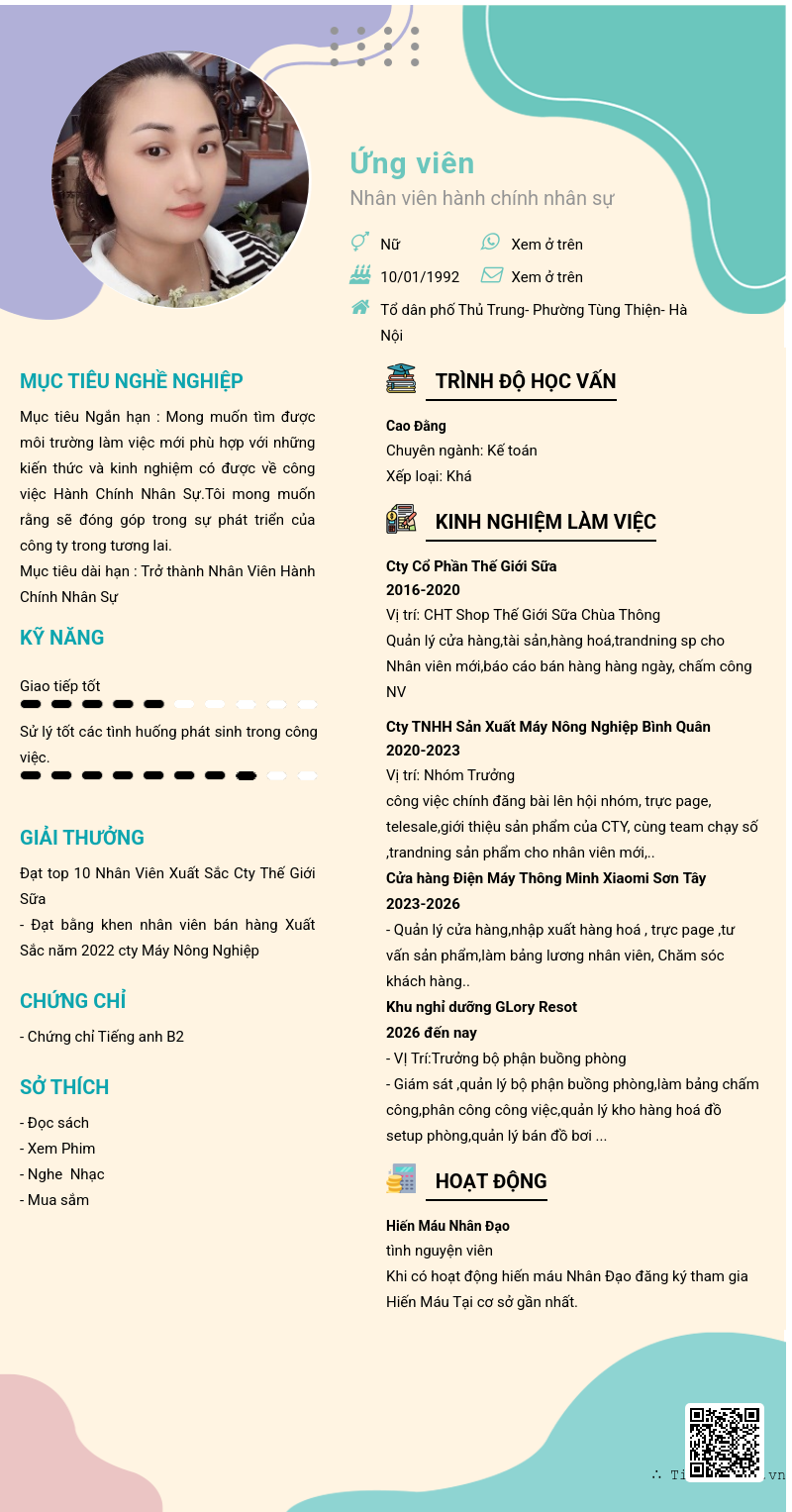 CV ứng viên