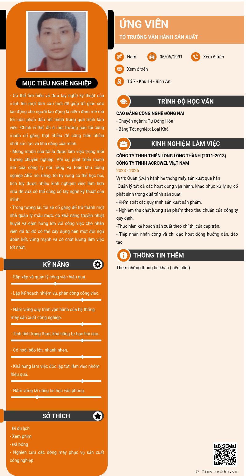 CV ứng viên