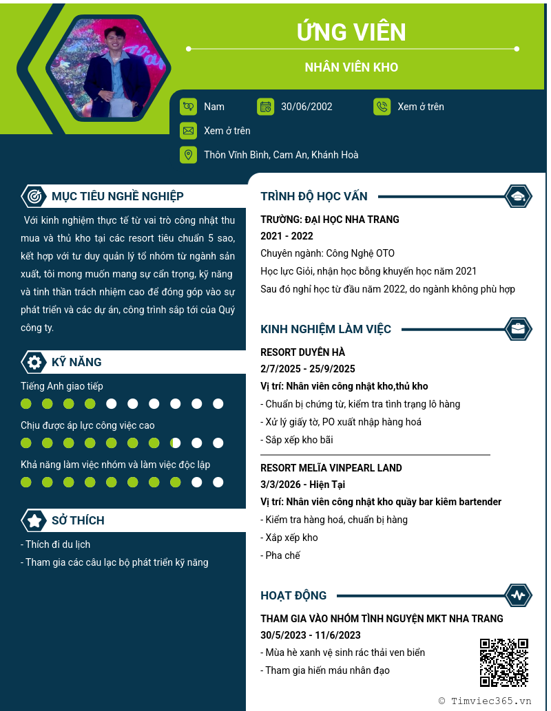 CV ứng viên
