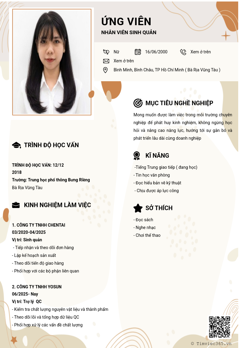 CV ứng viên