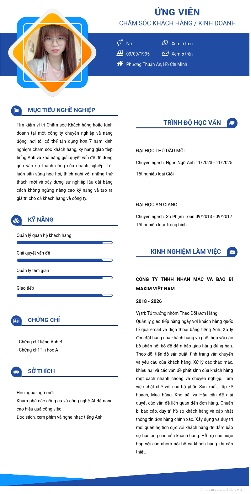 CV ứng viên