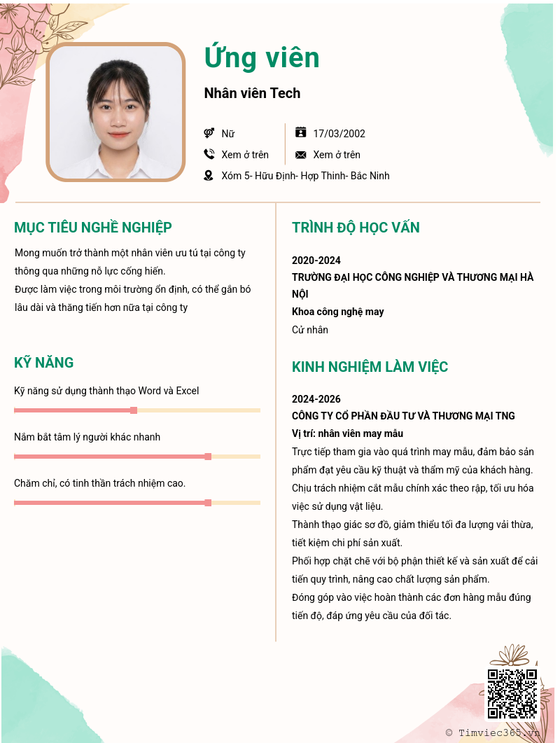CV ứng viên