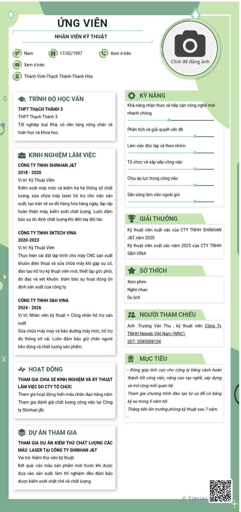 CV ứng viên