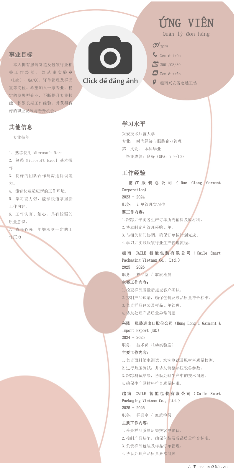 CV ứng viên