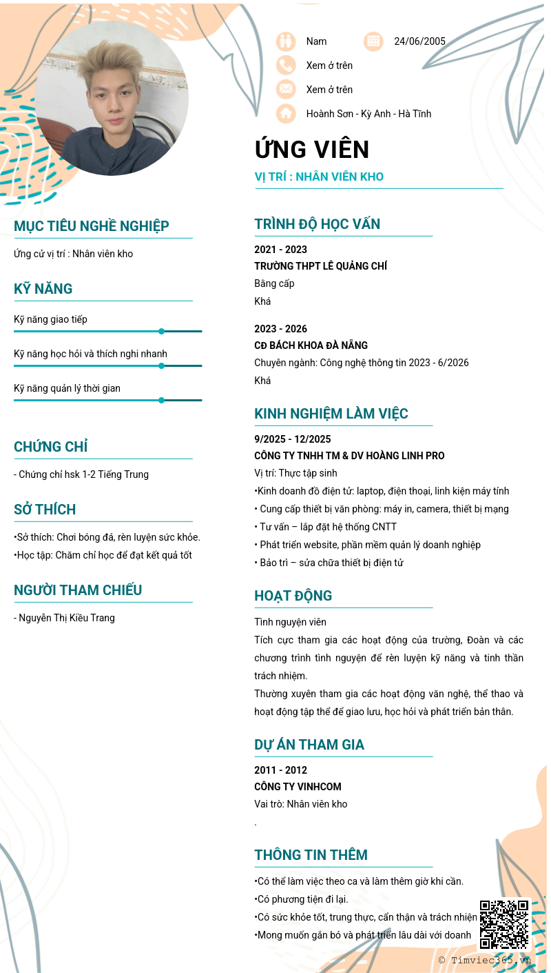 CV ứng viên