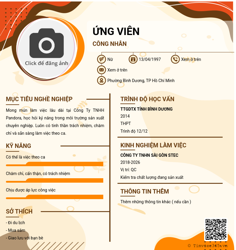 CV ứng viên