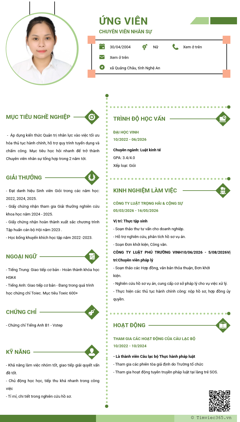 CV ứng viên