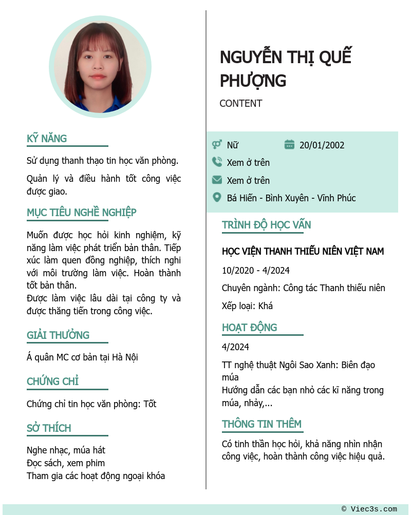 CV ứng viên