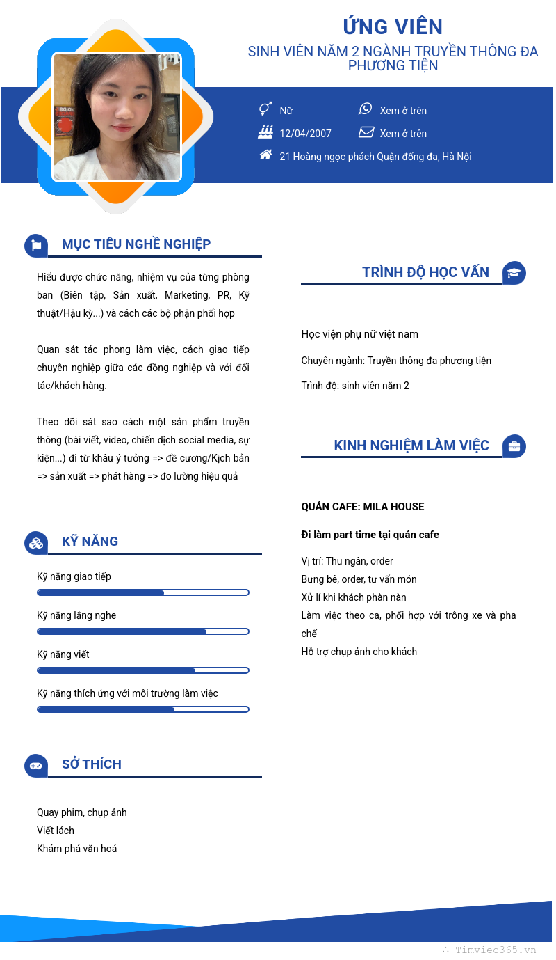 CV ứng viên
