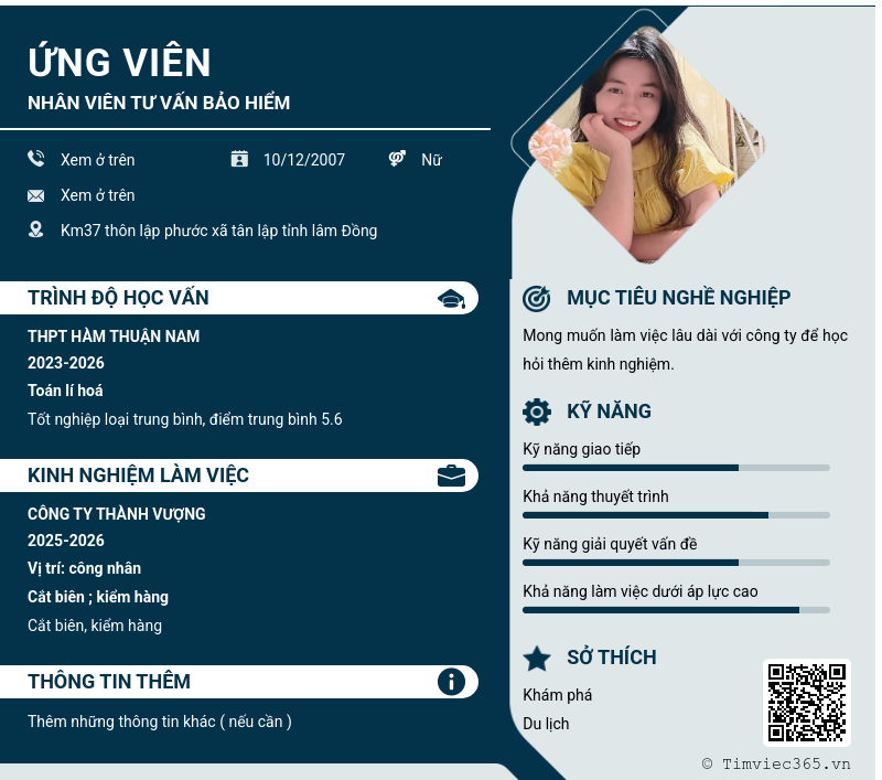 CV ứng viên